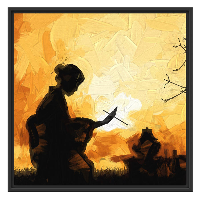 Schöne Geisha Schattenfugenrahmen Quadratisch 70x70
