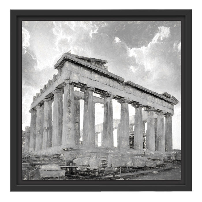 Akropolis in Athen Schattenfugenrahmen Quadratisch 40x40
