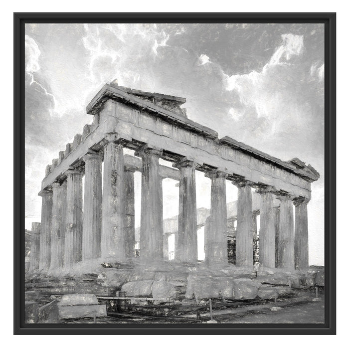 Akropolis in Athen Schattenfugenrahmen Quadratisch 70x70