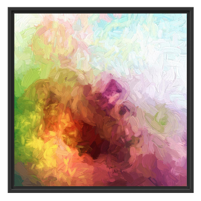 abstrakte bunte Wasserfarben Schattenfugenrahmen Quadratisch 70x70