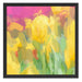 gelbe Tulpen im Frühling Schattenfugenrahmen Quadratisch 55x55