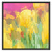 gelbe Tulpen im Frühling Schattenfugenrahmen Quadratisch 70x70