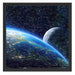 Erde und ihr Mond aus dem All Schattenfugenrahmen Quadratisch 55x55