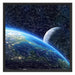 Erde und ihr Mond aus dem All Schattenfugenrahmen Quadratisch 70x70