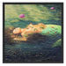 Meerjungfrau im Wasser Schattenfugenrahmen Quadratisch 70x70