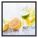 Gin Tonic Shot mit Zitronen Schattenfugenrahmen Quadratisch 70x70