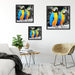 Zwei Papageien Quadratisch Schattenfugenrahmen Wohnzimmer