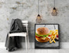 Chickenburger Pommes Quadratisch Schattenfugenrahmen Dekovorschlag
