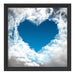 Romantisches Herz in den Wolken Schattenfugenrahmen Quadratisch 40x40
