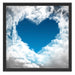 Romantisches Herz in den Wolken Schattenfugenrahmen Quadratisch 55x55