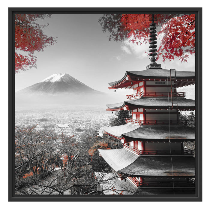 Japanischer Tempel Schattenfugenrahmen Quadratisch 70x70
