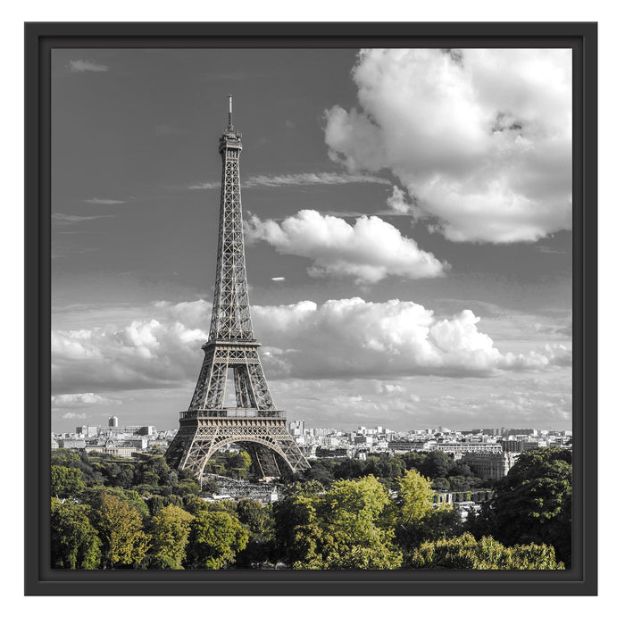 Riesiger Eiffelturm in Paris Schattenfugenrahmen Quadratisch 55x55