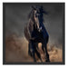 Elegantes schwarzes Pferd Schattenfugenrahmen Quadratisch 55x55