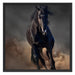 Elegantes schwarzes Pferd Schattenfugenrahmen Quadratisch 70x70