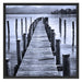 Langer Holzsteg ins Meer Schattenfugenrahmen Quadratisch 70x70