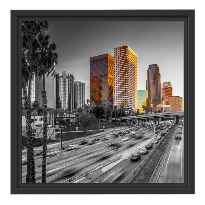 Straßenverkehr in Los Angeles Schattenfugenrahmen Quadratisch 40x40