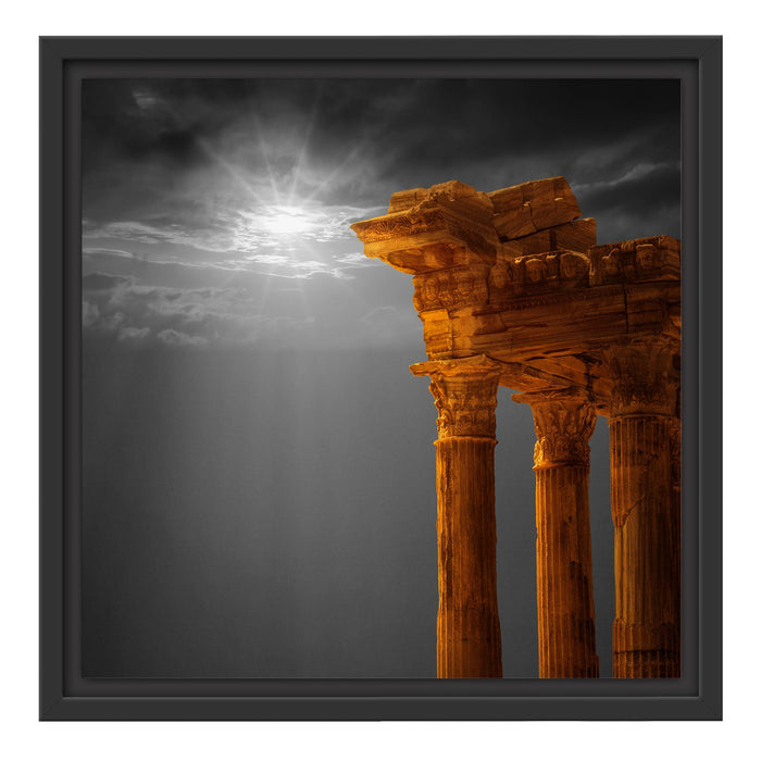 Antiker Apollontempel Schattenfugenrahmen Quadratisch 40x40