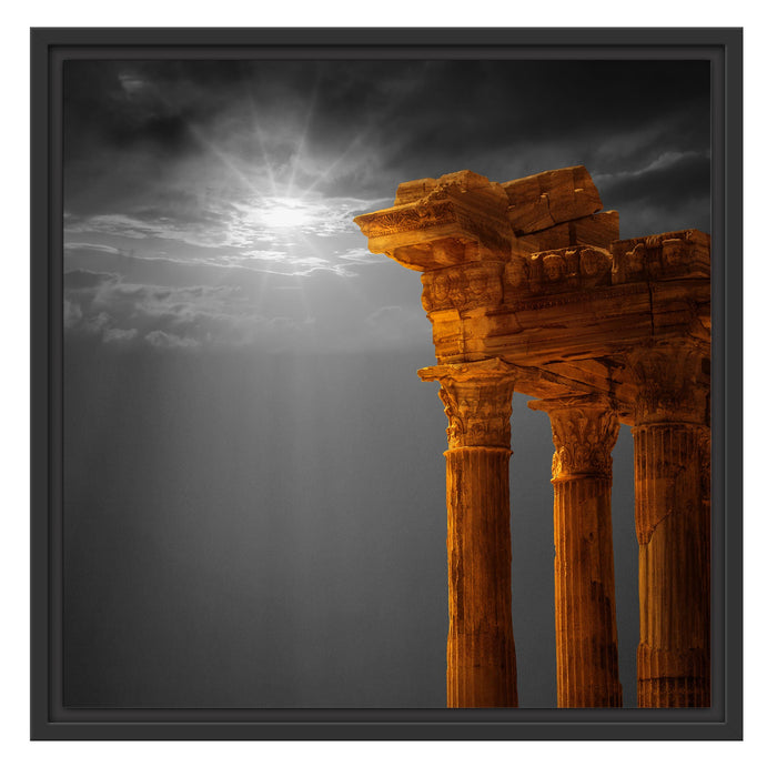 Antiker Apollontempel Schattenfugenrahmen Quadratisch 55x55