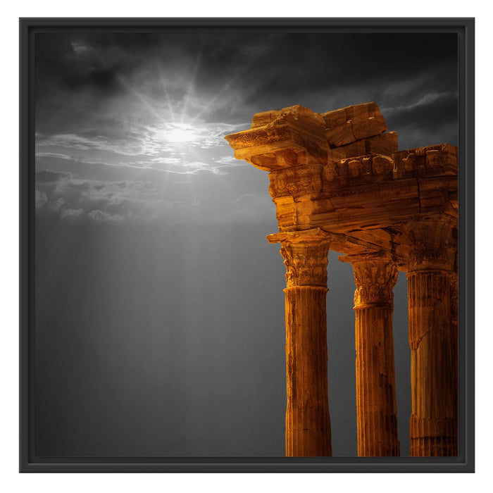 Antiker Apollontempel Schattenfugenrahmen Quadratisch 70x70