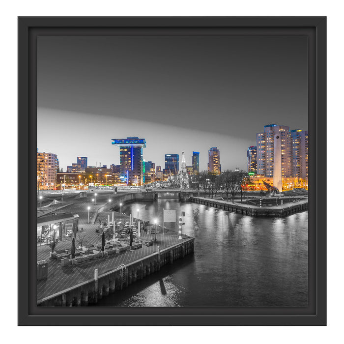 Ausblick auf Rotterdam Schattenfugenrahmen Quadratisch 40x40