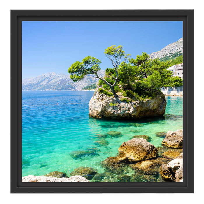 Dalmatia Strand in Kroatien Schattenfugenrahmen Quadratisch 40x40