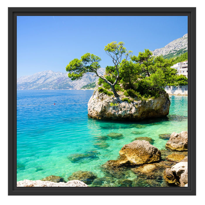 Dalmatia Strand in Kroatien Schattenfugenrahmen Quadratisch 55x55