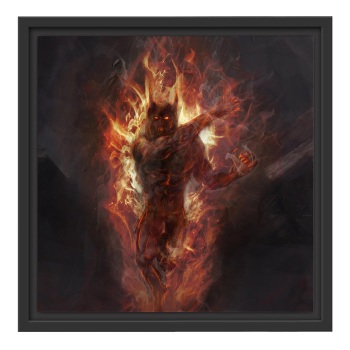 Verdunkelter Dämon des Feuers Schattenfugenrahmen Quadratisch 40x40