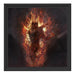 Verdunkelter Dämon des Feuers Schattenfugenrahmen Quadratisch 40x40