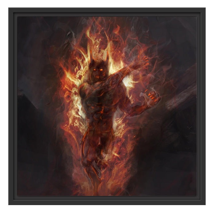 Verdunkelter Dämon des Feuers Schattenfugenrahmen Quadratisch 55x55