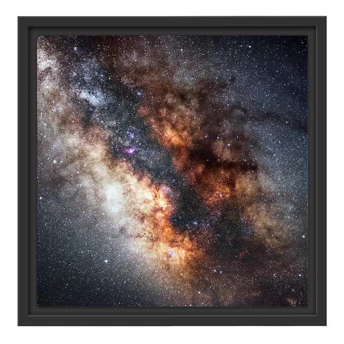 Zentrum der Milchstraße Schattenfugenrahmen Quadratisch 40x40