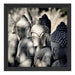 Buddha-Statuen in einer Reihe Schattenfugenrahmen Quadratisch 40x40