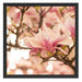 Rosa Magnolienblüten im Frühling Schattenfugenrahmen Quadratisch 55x55