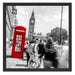 Typische Telefonzelle in London Schattenfugenrahmen Quadratisch 55x55