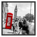 Typische Telefonzelle in London Schattenfugenrahmen Quadratisch 70x70