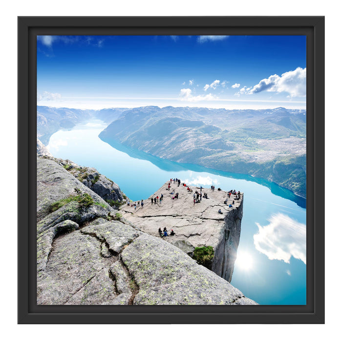 Preikestolen Lysefjord Norwegen Schattenfugenrahmen Quadratisch 40x40