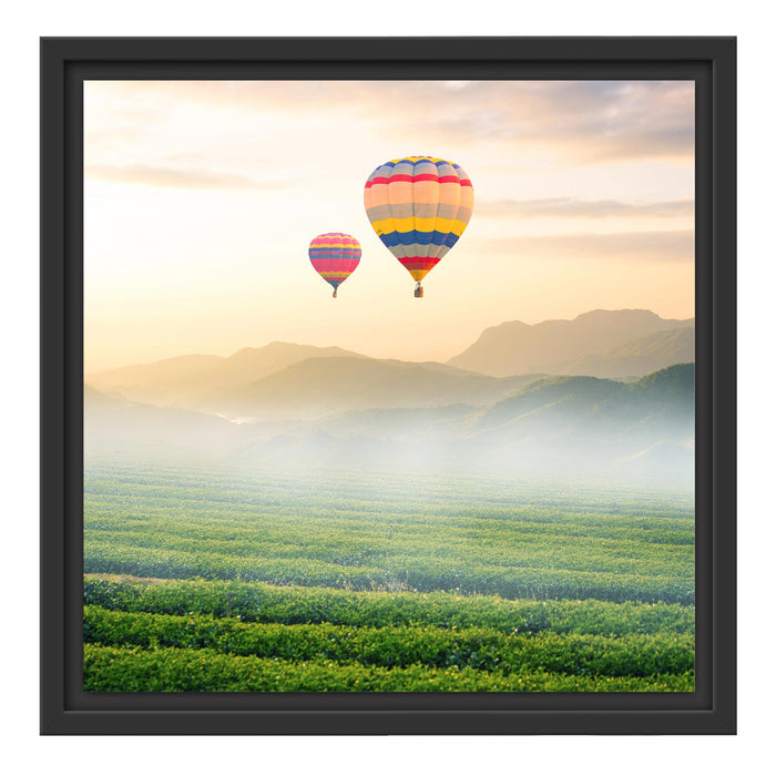 Heißluftballon Schattenfugenrahmen Quadratisch 40x40