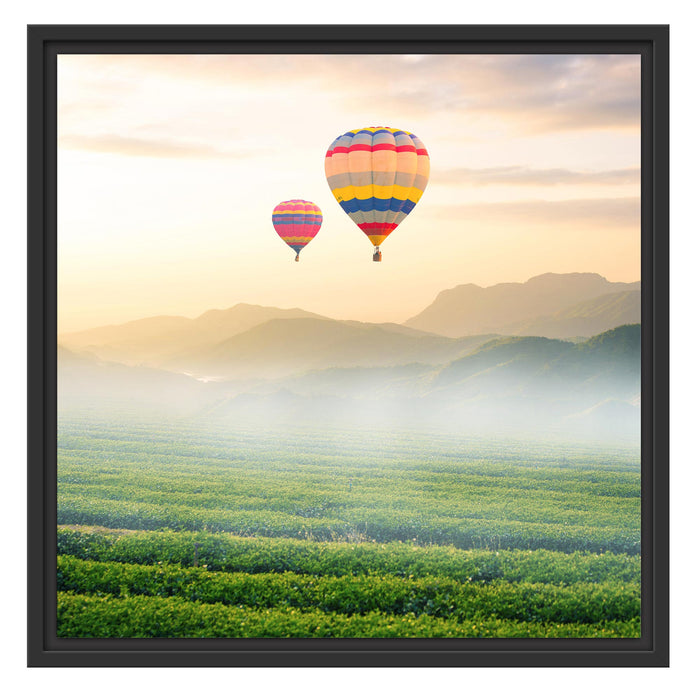 Heißluftballon Schattenfugenrahmen Quadratisch 55x55