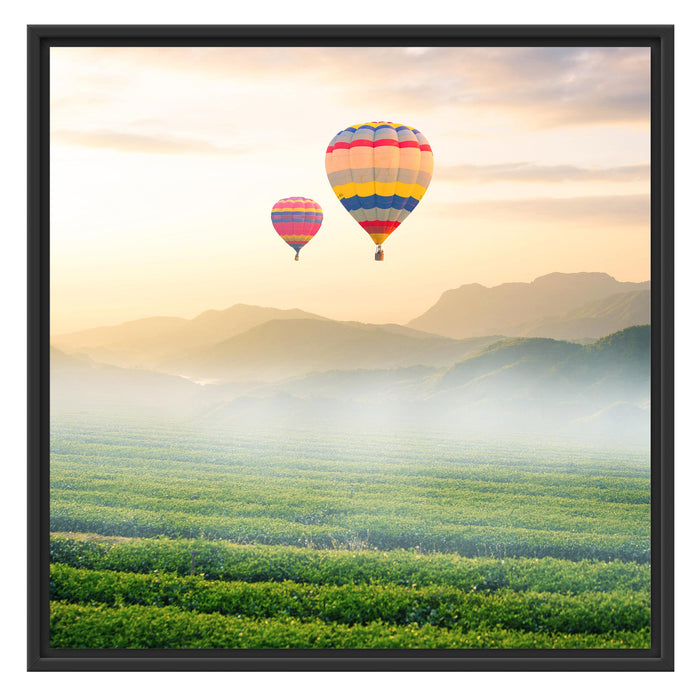 Heißluftballon Schattenfugenrahmen Quadratisch 70x70