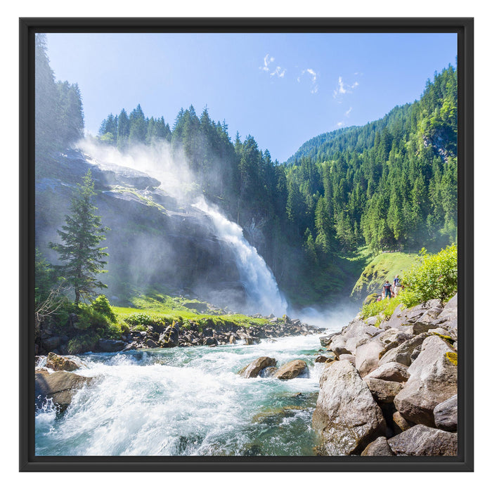 Wasserfälle Nationalpark Salzburg Schattenfugenrahmen Quadratisch 70x70