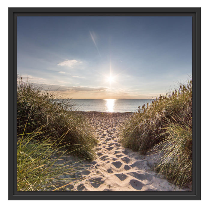 der Weg ins Meer Schattenfugenrahmen Quadratisch 55x55