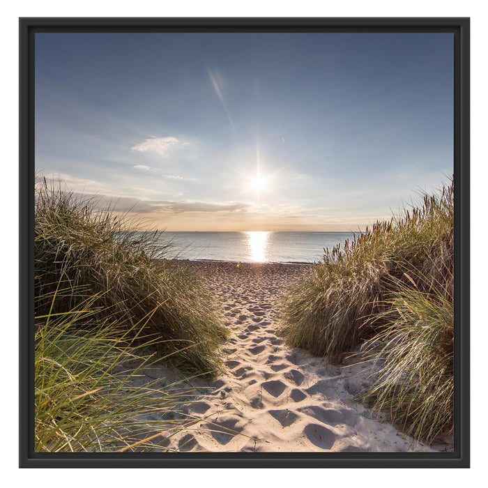 der Weg ins Meer Schattenfugenrahmen Quadratisch 70x70