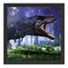 T-Rex Dinosaurier im Wald Schattenfugenrahmen Quadratisch 40x40