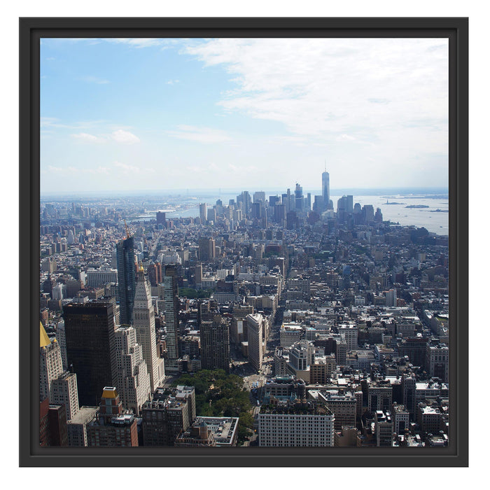 New York City Panorama Schattenfugenrahmen Quadratisch 55x55