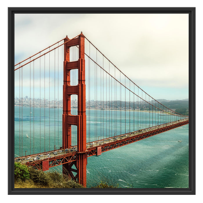 Golden Gate Bridge Schattenfugenrahmen Quadratisch 70x70