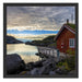 Sonnenaufgang am Fjord Norwegens Schattenfugenrahmen Quadratisch 55x55