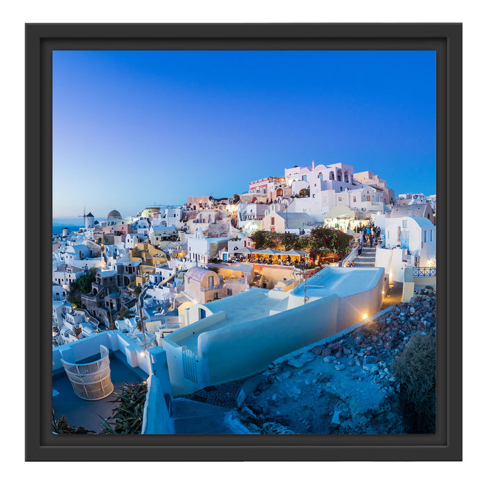 Oia Dorf Santorin Schattenfugenrahmen Quadratisch 40x40
