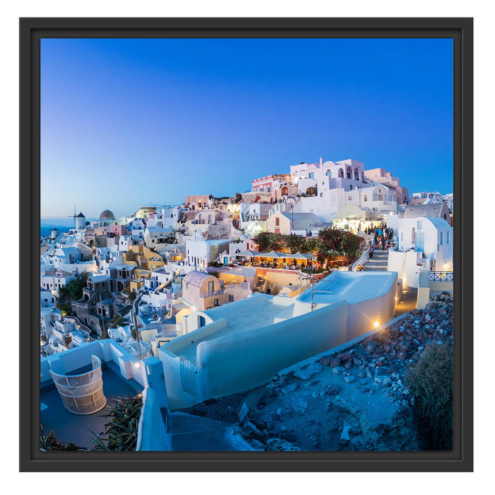 Oia Dorf Santorin Schattenfugenrahmen Quadratisch 55x55