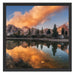 bunte Dolomiten am See Limides Schattenfugenrahmen Quadratisch 55x55