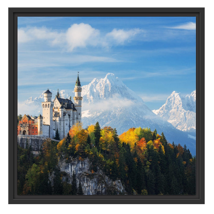 Schloss Neuschwanstein Herbst Schattenfugenrahmen Quadratisch 55x55