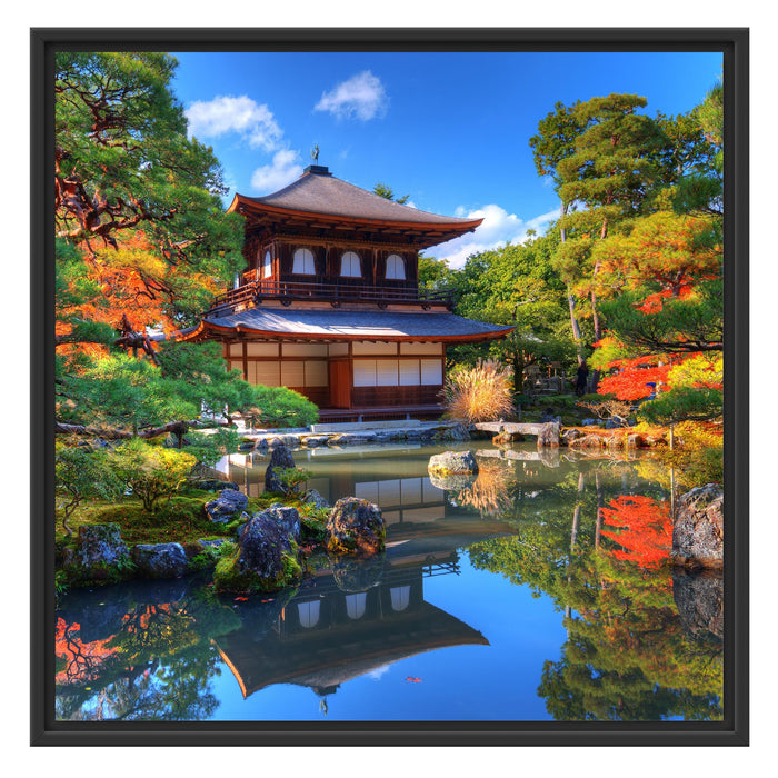 Ginkaku-ji-Tempel in Kyoto Schattenfugenrahmen Quadratisch 70x70
